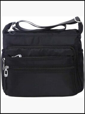 Waterproof Nylon Messenger Crossbody Bag with Multiple Pockets Lightweight